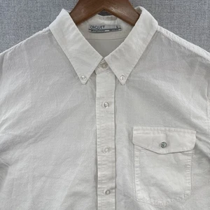 Criquet Hemd Herren Weiß Kurzarm Button Down Perlen Druckknopf Logo Tasche Erwachsene - Bild 1 von 13