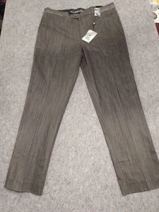Neu mit Etikett Stacy Adams 42 x 34 gestreifte beschichtete Leinenhose für Herren - kleiner Haken hinten an der Hose - Bild 1 von 8