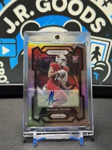 2023 Panini Prizm Football Michael Wilson Auto RC Silver Rookie #303 Cardinals - Picture 1 of 2