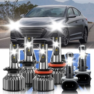 Combo de 6 faros LED altos/bajos + bombilla antiniebla para Hyundai Elantra 2014-2015 2016 Foto 1 de 4