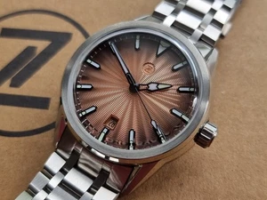 Zelos Helica 'Salmon' Guilloche Dial Automatic Microbrand Watch Miyota SOLD OUT - Picture 1 of 12