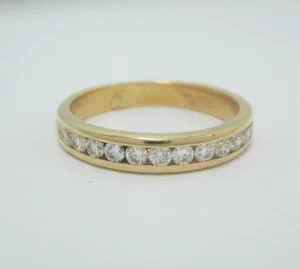 HERMOSA ALIANZA/ANILLO DE BODA DE DIAMANTES DE ORO AMARILLO DE 14K PARA DAMAS .36CT.   3,8 G - Imagen 1 de 7