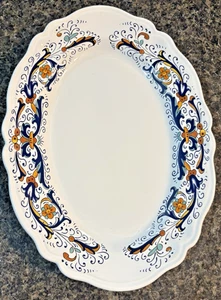 Nova Deruta Italian Hand Painted Decorative Pottery Serving Plate Platter 13x10 - Picture 1 of 18