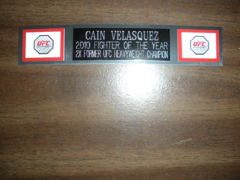 CAIN VELASQUEZ (UFC) NAMEPLATE FOR SIGNED TRUNKS DISPLAY/PHOTO/PLAQUE Cover