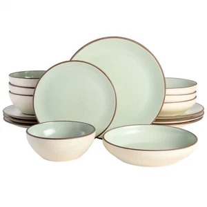 Gibson Elite Contempo Classic 16-Piece Double Bowl Dinnerware Set - Mint - Picture 1 of 6