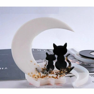 Jewelry Cat Silicone Christmas Deer Casting Mold Epoxy Mould Craft Moon Resin - Picture 1 of 12