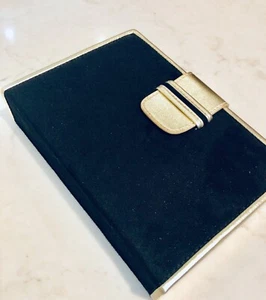 NEW- CLASSIC  EVENING CLUTCH  PURSE W/ ACCESSORIES - BLK & GOLD - Picture 1 of 11