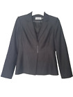 Calvin Klein Long Sleeve Snap Front Lined Dark Grey Blazer Women's Jacket Size 8
