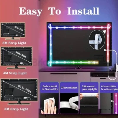 Tv Backlight LED Stripe RGB LED Beleuchtung LED Streifen - Bild 1 von 3