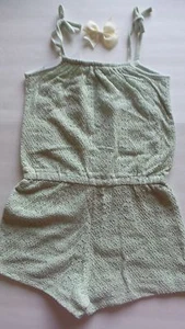H&M H M Girls Lace Jumpsuit Size 4-6 6-8  8-10 WITH BOW HAIR CLIP NWT - Picture 1 of 7
