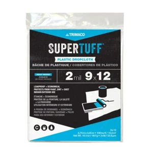 Trimaco SuperTuff 2 mil Plastic Dropcloth 9-feet x 12-feet - Picture 1 of 6