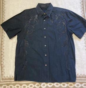 Harley Davidson Men's Short Sleeve Button Up Monnogram Embroidery Shirt Size M - Picture 1 of 7