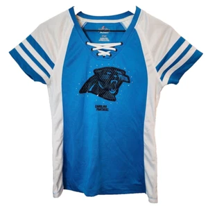 NFL Carolina Panthers Womens Short Sleeve V-neck Jersey Majestic Size Small - Picture 1 of 5