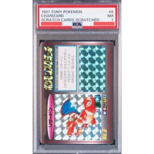 PSA 7 1997 TOMY Pokemon Tomy Charizard Scratched Card Holo #6 Japanese - Picture 1 of 3