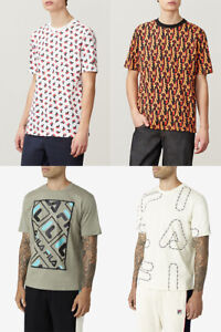 Fila Mens Cotton Jersey Retro All over Print T shirt Top Tee TShirt S M L XL 2XL