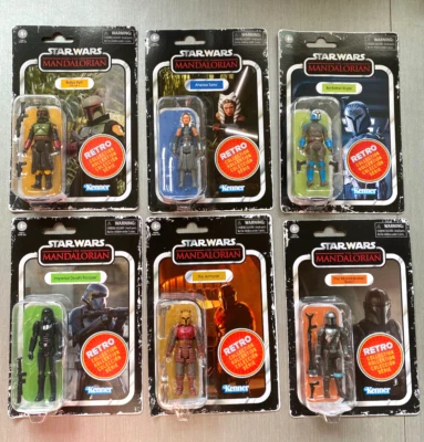 6 LOT BOBA FETT AHSOKA + 4 Star Wars Mandalorian RETRO 3.75" Figures Kenner NEW — 第 1/4 张图片
