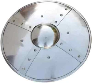 Medieval Buckler Shield Combat Functional Armor with Wooden Handle,,, - Picture 1 of 4