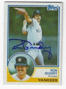 Autographed 1983 Topps RON GUIDRY New York Yankees card #440 w/Show ticket - Picture 1 of 1