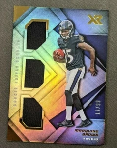 Memorabilia Marquise Brown 2019 Panini XR Rookie Triple Threats 13/99 - Imagen 1 de 2