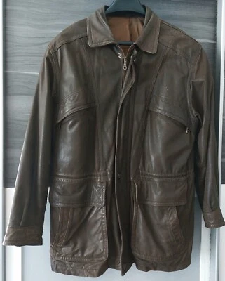 Canda/C&A: Herren Lederjacke, Gr. 50, braun, vintage  - Bild 1 von 4