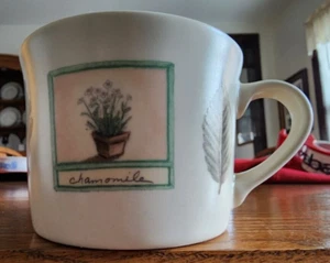 Naturewood Cups (pair) Flat Pfaltzgraff Portfolio Stoneware Green White ! - Picture 1 of 13