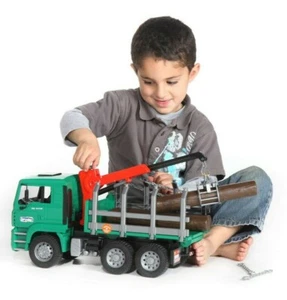 New Bruder MAN Large Timber Truck w/ Loading Crane + 3 Trunks 2769 NIB SEALED - Picture 1 of 6