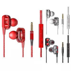 3.5mm Wired Earbuds with 4 Stereo Speakers Earphones In Ear Headphones for Phone