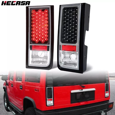 For 2003 2004 2005 2006 2007 2008 2009 Hummer H2 Red FULL LED Tail Lights Pair - Image 1 of 4