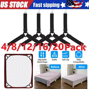 4-20x Triangle Fitted Sheet Strap Clips Grippers Mattress Bed Suspenders Holder - Picture 1 of 16