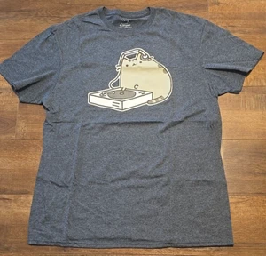 Pusheen Kitty Cat DJ Record Player Tee Size Large - Picture 1 of 4