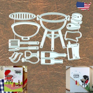 Grillin’ Time Cutting & Embossing Dies BBQ Steak Spatula Drinks Drumstick + - Picture 1 of 5