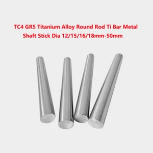 TC4 GR5 Titanium Alloy Round Rod Ti Bar Metal Shaft Stick Dia 12/15/16/18mm-50mm - Picture 1 of 12