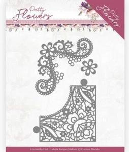 Precious Marieke Dies - Pretty Flowers - Lace Corner Boarder Insert Album Book - Picture 1 of 1