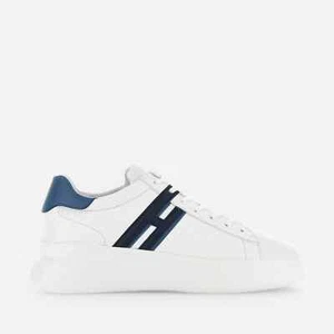 HOGAN - SCARPA DA UOMO IN PELLE H580 BIANCA + BLU H580 - 3L546X - Afbeelding 1 van 6