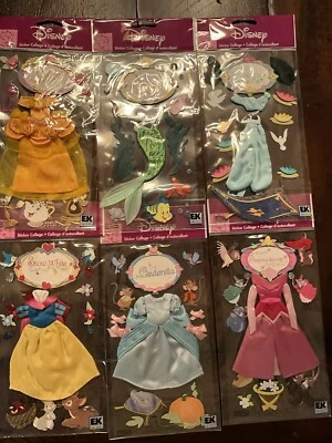 Disney EKSuccess Princesses 3D Scrapbook Stickers Set Of 6 Packages - Image 1 of 4