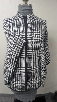 Jones New York Signature Suéter Cremallera Completa Tejido Poncho Capa Cárdigan L Perros también Foto 1 de 4