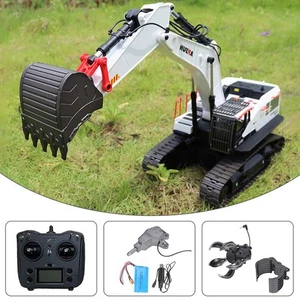 1/14 HUINA RC Metal Excavator Model Toys 1594 Radio Light Battery 28CH Sound - Picture 1 of 7