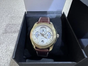 Reloj para hombre Citizen Calendrier fase lunar esfera dorada correa de cuero BU0082-06P - Imagen 1 de 20