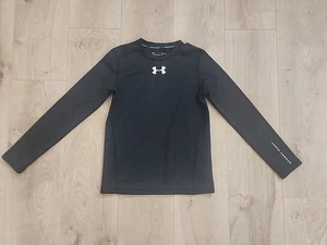 Under Armour Coldgear Fitted Long Sleeve  Shirt Size YLG Large Youth Black Euc - Picture 1 of 5