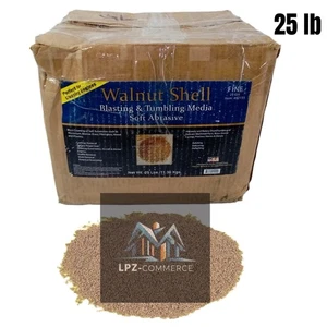 25lb Box of Walnut Shell Blasting Media Blast 12 Grit Coarse Abrasive Media - Picture 1 of 2