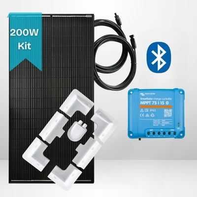 250W Xplorer Mono Solar Panel Kit With Victron 15A MPPT Controller - White - Image 1 of 4