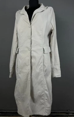 Abrigo largo para mujer Anette Görtz beige minimalista mezcla de algodón chaqueta talla 40 Foto 1 de 4