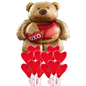 Valentine's Day Party Supplies Bear & Hearts Balloon Party Pack Valentine Love - Picture 1 of 2