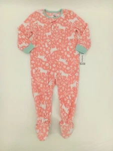 Carter's Baby Girl Pink Unicorn Fleece Footed Pajamas Size 24M NWT AF12 - Picture 1 of 6