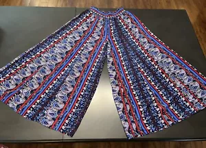 New Look super wide leg pants women's paisley blue multi - Picture 1 of 12