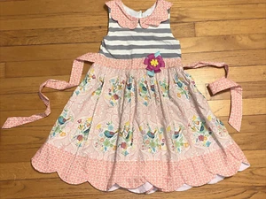 Counting Daisies Birds Scalloped Hem Dress Size 6X - Picture 1 of 7