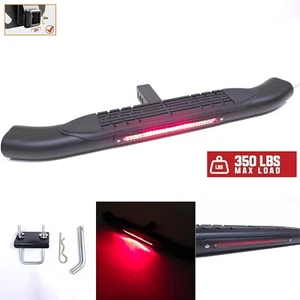 36" Black Heavy Duty Steel Tow Hitch Step Bar,LED Brake Light- 4" Oval for Truck - Foto 1 di 17