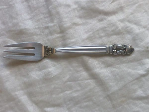 Georg Jensen Sterling Denmark Acorn Pattern 5 5/8" Pastry Fork No Monogram - Picture 1 of 7
