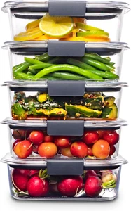 Brilliance Food Storage Containers, BPA Free, Airtight Lids, Ideal for Lunch, Me - Picture 1 of 11