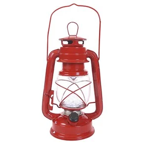 LED High Powered 250 Lumen AA Battery Operated Camping Red 9" Hurricane Lantern - Picture 1 of 8
